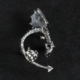 Retro Vintage Bronze Punk Temptation Metal Dragon Bite Ear Cuff Clip Wrap Earring