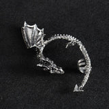Retro Vintage Bronze Punk Temptation Metal Dragon Bite Ear Cuff Clip Wrap Earring