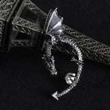 Retro Vintage Bronze Punk Temptation Metal Dragon Bite Ear Cuff Clip Wrap Earring