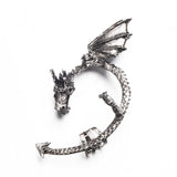 Retro Vintage Bronze Punk Temptation Metal Dragon Bite Ear Cuff Clip Wrap Earring