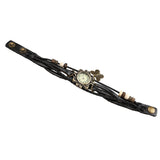 Antique Leather Vintage Wrist Watch Butterfly Pendant Synthetic Leather Strap dress Bracelet Watch