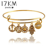 Dragonfly Vintage LOVE Heart Leaf Bangles