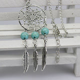 Natural Stone Feather Vintage Pendant