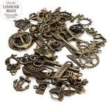 Mixed 50pcs/Lot Assorted Carved Beads Metal Alloy Pendant Plated Antique Bronze Charms Pendants