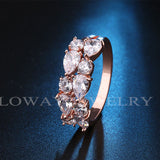 Fashion Multicolor Cubic Zirconia 18K Rose Gold Plated Wedding Finger Ring