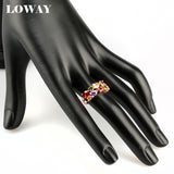 Fashion Multicolor Cubic Zirconia 18K Rose Gold Plated Wedding Finger Ring