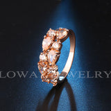 Fashion Multicolor Cubic Zirconia 18K Rose Gold Plated Wedding Finger Ring