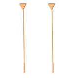 Triangular Heart Geometric Metal Chain Tassels Drop Earrings