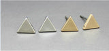 3 Color Western Triangle round flash stud earrings for women