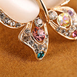 Opal Butterfly Brooch Rhinestone Fashion Gold Plated  for Women