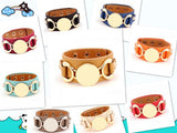 Rainbery New Monogram Leather Cuff Bracelet