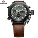 Luxury Men Swimming Digital LED Quartz Outdoor Sports Watches Military Clock With Leather Strap