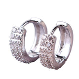 Vintage Women Round Cubic Zirconia 18K Gold Plated Earrings