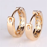 Vintage Women Round Cubic Zirconia 18K Gold Plated Earrings