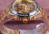 Winner New Number Sport Design Bezel Golden Watch Mens Automatic Skeleton Watch