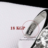 Zirconia Diamond Forever 18K Gold Plated Solitaire Rhinestones Lovers Ring For Women