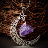 Vintage Moon Necklace Irregular Natural Stone Pendants