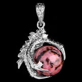 Silver Plated Dragon Claw Wrap Ball Beads Charm Pendant Necklaces