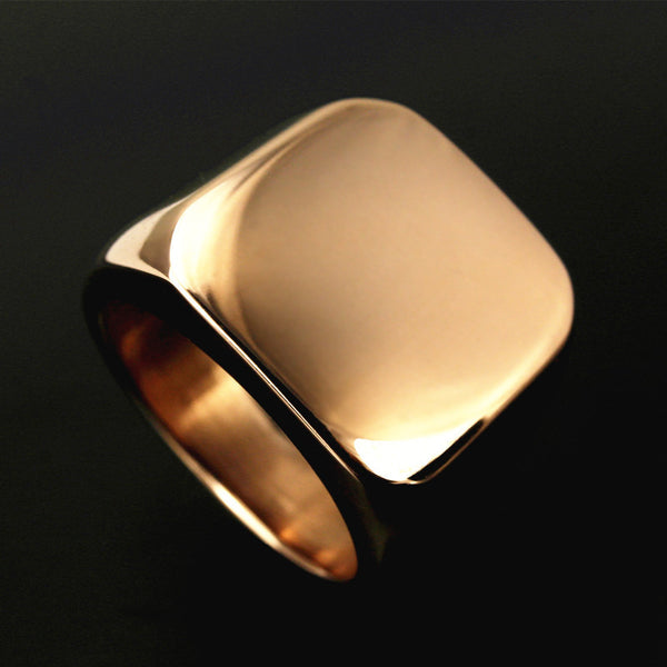 Men's High Polished Signet Solid Stainless Steel ring