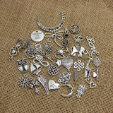 100pcs Mixed Antique Silver Plated European Bracelets Charm Pendants Fashion