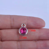 12pcs/lot mixed Birthstone charms 11mm Acrylic for Diy Personalized Necklace and Bracelet