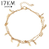 Foot Chain Bracelet Charm Leaf Anklet Tassel Beach Vintage Foot Jewelry