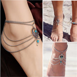 Hot Summer Ankle Bracelet Bohemian Foot Jewelry Turquoise Anklets for Women