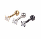 1pair Stainless Steel Stud Earring Ball Barbell Ear Piercing