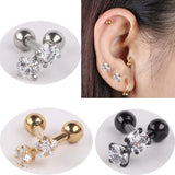 1pair Stainless Steel Stud Earring Ball Barbell Ear Piercing