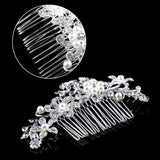 Flower Crystal Rhinestones Pearls Women Hair Clip Comb,Hair Pin Accessories