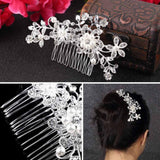 Flower Crystal Rhinestones Pearls Women Hair Clip Comb,Hair Pin Accessories