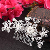 Flower Crystal Rhinestones Pearls Women Hair Clip Comb,Hair Pin Accessories