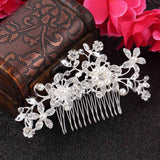 Flower Crystal Rhinestones Pearls Women Hair Clip Comb,Hair Pin Accessories