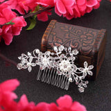 Flower Crystal Rhinestones Pearls Women Hair Clip Comb,Hair Pin Accessories