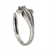 Wild Animal Crocodile Ring Unique Night Club Ring Silver Plated