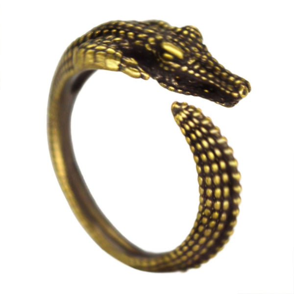 Wild Animal Crocodile Ring Unique Night Club Ring Silver Plated