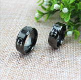 Men Black Batman Symbol Titanium Stainless Steel Ring