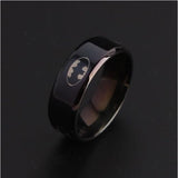 Men Black Batman Symbol Titanium Stainless Steel Ring