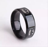 Men Black Batman Symbol Titanium Stainless Steel Ring