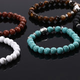 Natural Stone Buddha Beads Bracelet Elastic Rope Chain charm bracelet