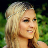 Multi Layer Metal Gold Plated Head Chain Hair Jewelry Tassel Pearl Leaves Bindi Hair Accesories