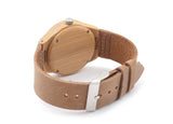 Newest  movement wristwatches genuine leather bamboo wooden watches for men and women
