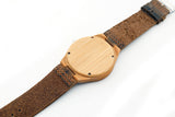 Newest  movement wristwatches genuine leather bamboo wooden watches for men and women