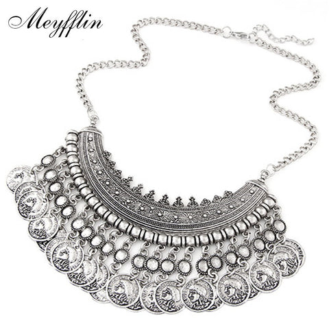 Bohemian Statement Coin Choker Necklaces for Women