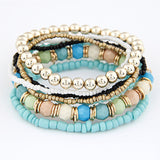 Bohemian Multi-layer Beads Elastic Strand Bracelets for Women