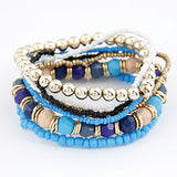 Bohemian Multi-layer Beads Elastic Strand Bracelets for Women