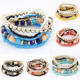 Bohemian Multi-layer Beads Elastic Strand Bracelets for Women