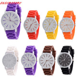 GENEVA Sports Quartz Watch Women Silicone Rubber Jelly Gel Analog Watches Girls Running Wrist Watch