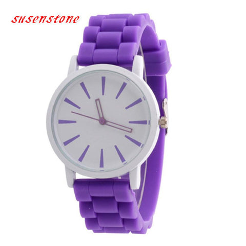 GENEVA Sports Quartz Watch Women Silicone Rubber Jelly Gel Analog Watches Girls Running Wrist Watch