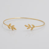 Leaves Gold & Silver Plated Fashion Open Bangle For women